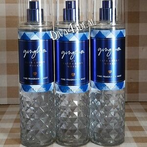 3X Bath & Body Works GINGHAM 8 FL OZ Mist Sprays Collection Set